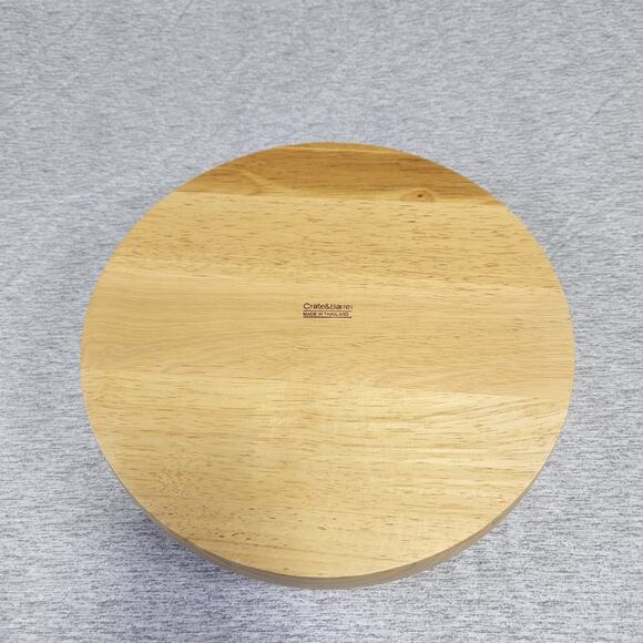 Crate & Barrel Beechwood Chip Dip Bowl Party Holiday Serving Dish Appetizer Tray - Picture 5 of 12